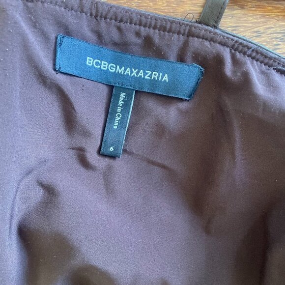 Dark Brown BCBG size 6, new Leather-Detailed Tank Top - Picture 3 of 4